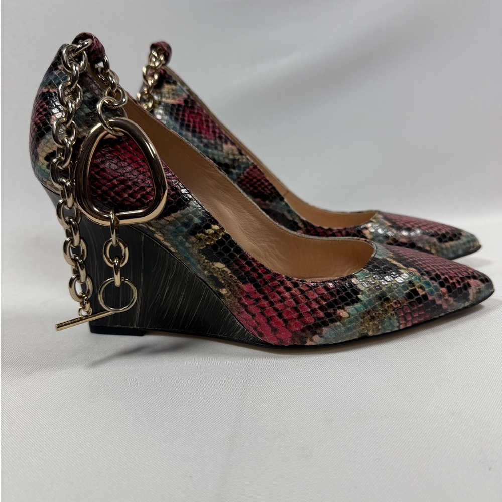 Beautiisoles Marcie Snakeskin Wedge Heels Size 7.5 – Made in Italy